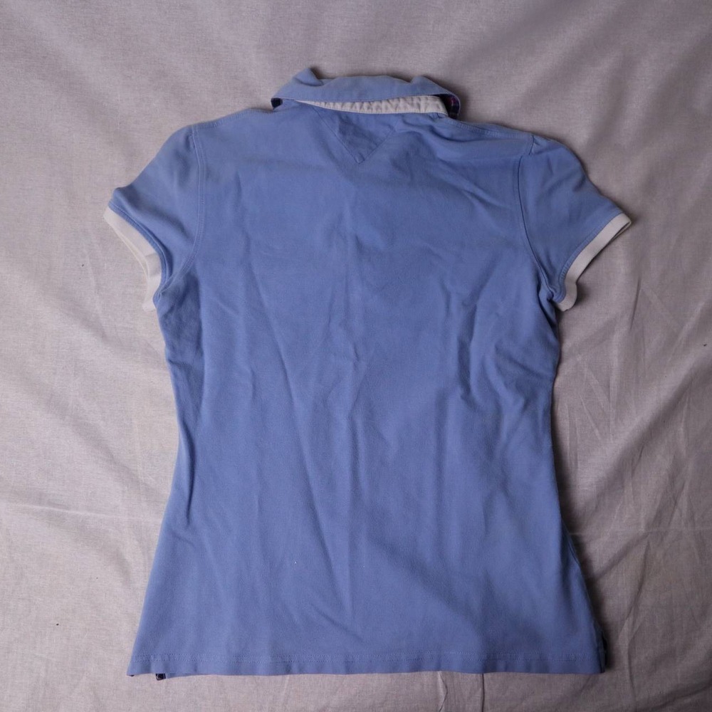 Tommy Hilfiger Womens Slim Fit Polo Shirt Light Blue 85 Patch Size M - Picture 4 of 6